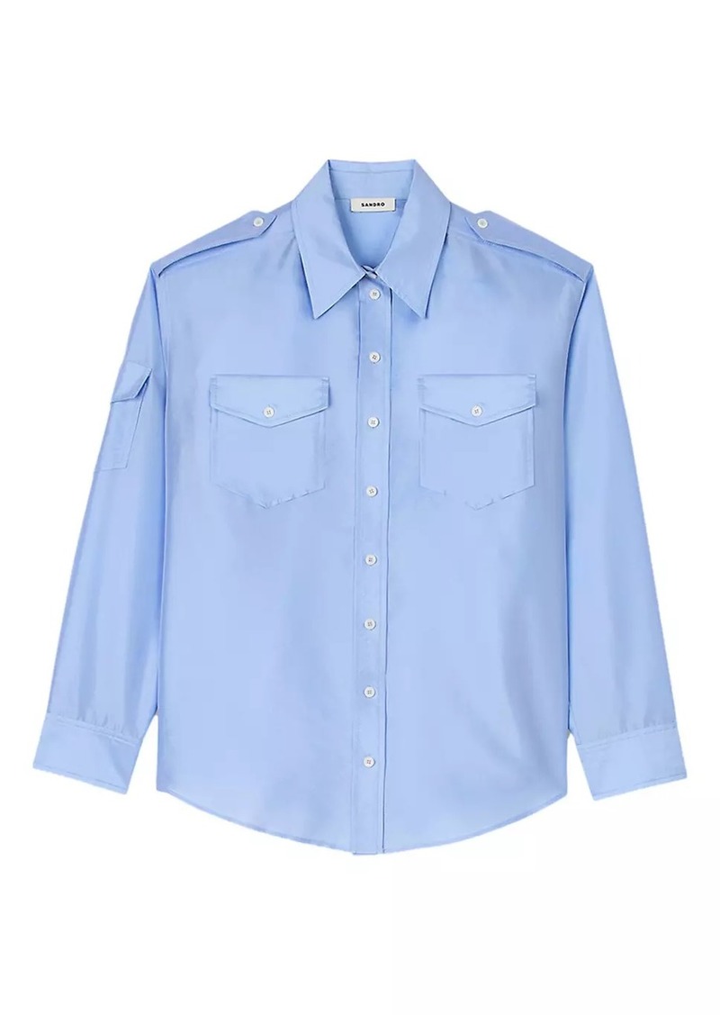 Sandro Loose Fit Satin Shirt