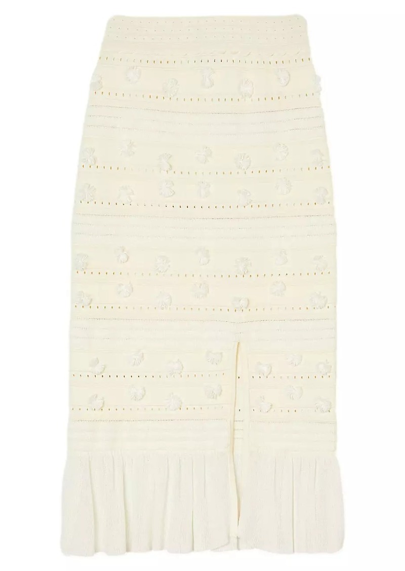 Sandro Openwork Knit Midi Skirt