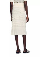 Sandro Openwork Knit Midi Skirt