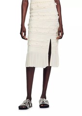 Sandro Openwork Knit Midi Skirt