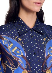 Sandro Patterned Silk Shirt