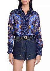 Sandro Patterned Silk Shirt