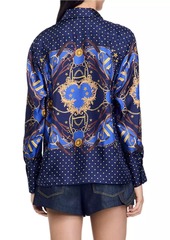 Sandro Patterned Silk Shirt