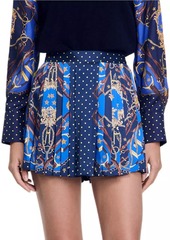 Sandro Patterned Silk Skort