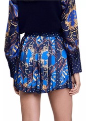 Sandro Patterned Silk Skort