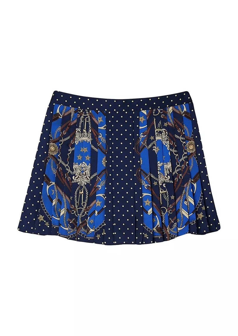 Sandro Patterned Silk Skort