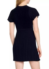 Sandro Pleated Knit Dress