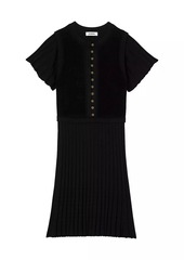 Sandro Pleated Knit Dress