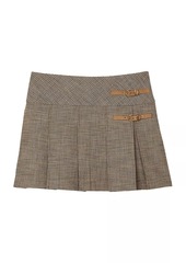 Sandro Pleated Micro Houndstooth Skirt