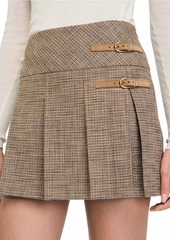 Sandro Pleated Micro Houndstooth Skirt