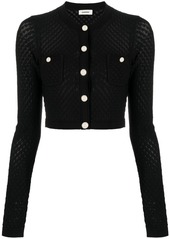 Sandro pointelle-knit cropped cardigan