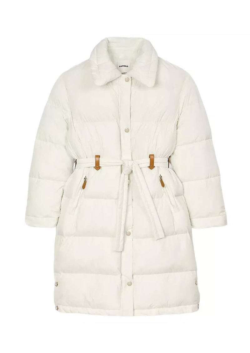 Sandro Quilted Mid Length Puffer Jacket