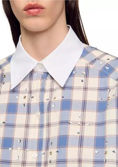 Sandro Rhinestone Check Shirt