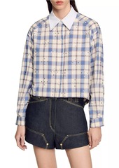 Sandro Rhinestone Check Shirt