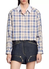 Sandro Rhinestone Check Shirt