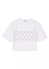 Sandro Rhinestone Cropped T-Shirt