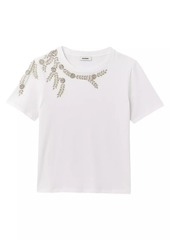 Sandro Rhinestone Embellished T-Shirt