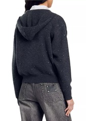 Sandro Rhinestone Hooded Jumper