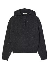 Sandro Rhinestone Hooded Jumper