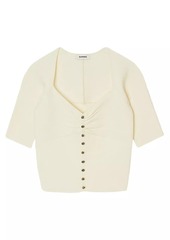 Sandro Ribbed Cropped Cardigan