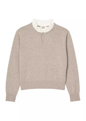 Sandro Ruffled Wool and Cashmere Jumper