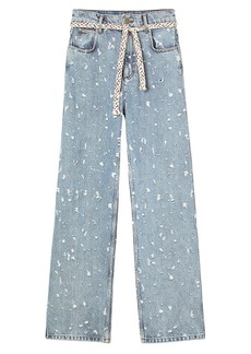 Sandro Ruthy Distressed Flared Leg Jeans