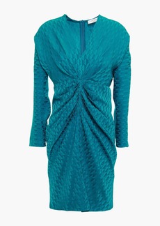 Sandro - Aney pleated satin-jacquard mini dress - Blue - FR 34