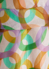 Sandro - Athena printed linen and silk-blend midi dress - Green - FR 34