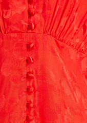 Sandro - Azelie silk-blend satin-jacquard mini dress - Red - FR 40
