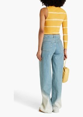 Sandro - Bali one-sleeve striped ribbed-knit top - Yellow - 2