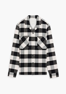 Sandro - Checked cotton-blend flannel overshirt - Black - XL
