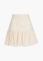 Sandro - Claudelle ruffled broderie anglaise cotton mini skirt - Pink - FR 40