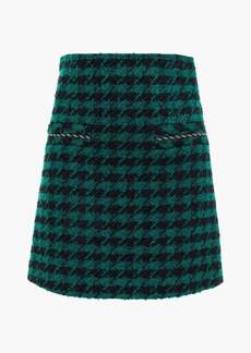 Sandro - Claudie embellished houndstooth bouclé-tweed mini skirt - Green - 4