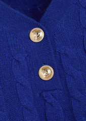 Sandro - Cropped embroidered wool and cashmere-blend polo sweater - Blue - 2