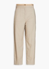 Sandro - Cropped pinstriped twill tapered pants - Gray - FR 40