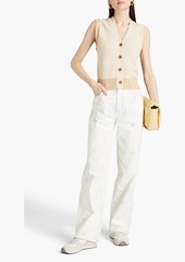 Sandro - Cyriaque embroidered high-rise straight-leg jeans - White - FR 40