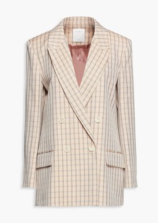 Sandro - Danube double-breasted checked twill blazer - Neutral - FR 40