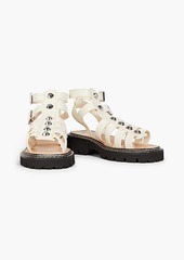 Sandro - Eliane studded lizard-effect leather sandals - White - EU 36