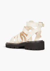 Sandro - Eliane studded lizard-effect leather sandals - White - EU 36