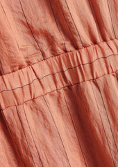 Sandro - Elsa striped crinkled woven midi dress - Pink - FR 42