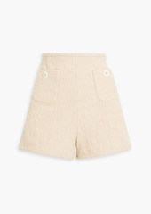 Sandro - Embellished cotton-blend tweed shorts - Neutral - FR 40