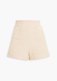 Sandro - Embellished cotton-blend tweed shorts - Neutral - FR 40
