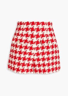Sandro - Emilio houndstooth cotton-blend tweed shorts - Red - FR 34