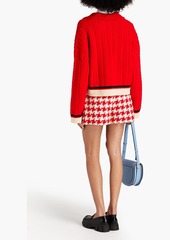 Sandro - Emilio houndstooth cotton-blend tweed shorts - Red - FR 34