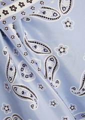 Sandro - Enrika gathered paisley-print silk-twill midi wrap dress - Blue - FR 40