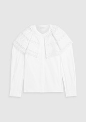 Sandro - Ernesta ruffled broderie anglaise cotton blouse - White - 1