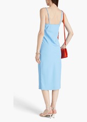 Sandro - Esmee ruched piqué midi dress - Blue - FR 40