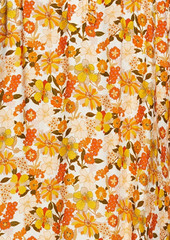 Sandro - Filipa pintucked floral-print jacquard mini dress - Orange - FR 38