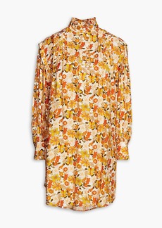 Sandro - Filipa pintucked floral-print jacquard mini dress - Orange - FR 36
