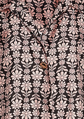Sandro - Floral-print silk-twill mini shirt dress - Black - FR 36